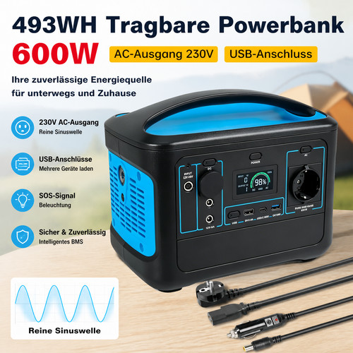 Tragbare powerstation 600w - tragbare,