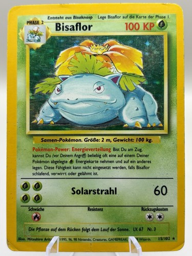 Pokémon karte bisaflor 102 - bisaflor, 15/102
