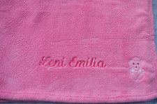 Babydecke mit Namen, rosa