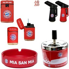 FC Bayern München Feuerzeug Rubber Turbo Jet Dreh Aschenbecher Rekordmeister FCB