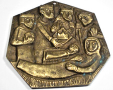 Bronze Plakette Kreuz -