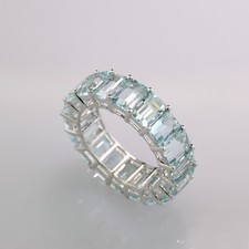 Memory-Ring mit Aquamarinen 9,54 carat 585er Weißgold Coolness pur, neu