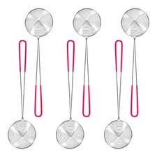 Fonduesieb 7cm rot silber 6