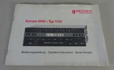 Operating Instructions Becker