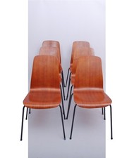 6x Vintage Stuhl Sperrholzschale Teakholz Jofa Stalmøbler Made in Denmark 6.RAI