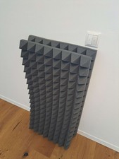 2 Stück! Akustikschaumstoff Absorber 100×50×8 cm – Pyramidenform, grau