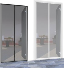 Magnet-Tür-Vorhang 100x220 schwarz weiß Insektenschutz Fliegengitter Balkon Vorf
