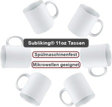 12 St. Sublimationstasse 11oz Weiße Keramik Becher für Cricut Sublimationsdruck