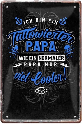 Blechschild lustiger tattoo - blechschild,