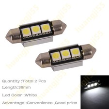 2x White 3SMD 36mm Error Free