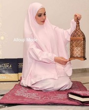 Islamische Gebetskleidung 2-Teilig mit Ärmel Namaz Muslim Baumwolle Abaya Hijab