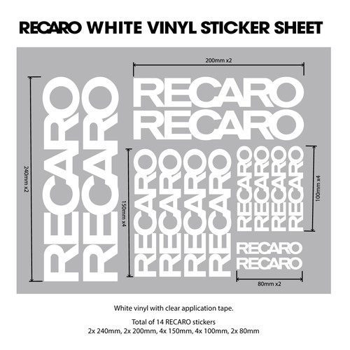 14x recaro logos weiss - recaro, auto