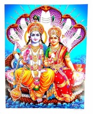 BILD  pic Indien  Papier mit GLITTER / GLITZER ! 28x22 cm VISHNU Parvati (G9