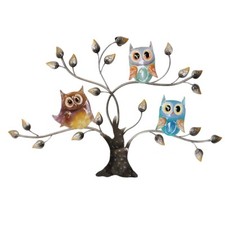 CIM Metall Wand Deko OWL Tree