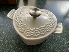 Le Creuset Lace Herzform Gusseisen Weiß TOP Topf