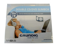 Grundig 10er Pack CD-DVD Blu-Ray Box 10X ROM Aufbewahrung Ultrastrong