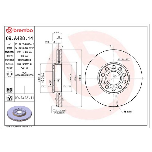 Bremsscheibe vorne für - 2x,