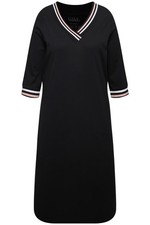 Ulla Popken Damen große Größen Nachthemd Streifenkanten V Ausschnitt