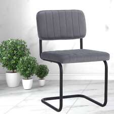 Klassiker Freischwinger LIBERA dunkel-grau Samt schwarz Metallgestell Ziernaht D