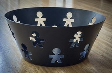 Alessi | Girotondo Deko Schale, Obstschale, schwarz, Metall