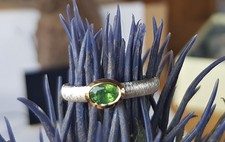 SCHMUCK-STCK RING SILBER grün