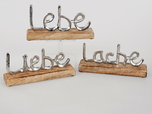 Schriftzug lebe liebe lache - 3x,