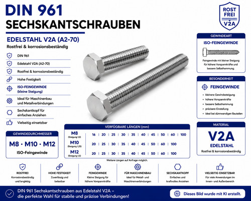 Sechskantschraube feingewinde - sechskantschraube,