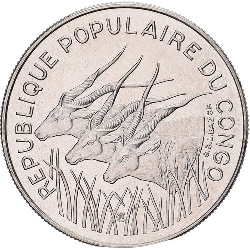 Münze congo republic 100 - congo, republic,