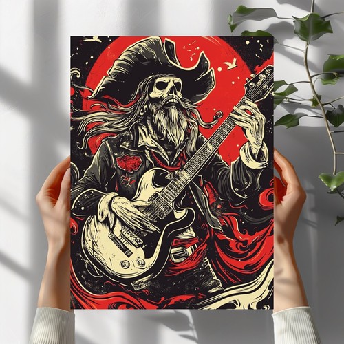 Piraten rock roll - rock, poster