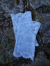 Spitzenstulpen Armstulpen Pulswärmer Stulpen elastische Spitze hellblau