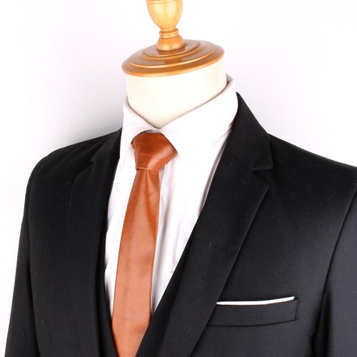 Leder krawatte schmal - pu-leder,