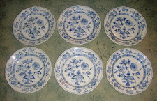6x  Teller / Essteller / Zwiebelmuster Dekor / MEISSEN Teichert Porzellan  1910