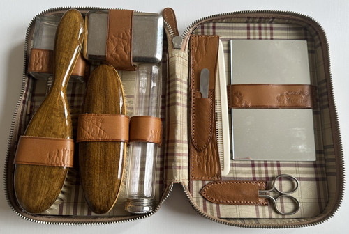 Vintage herren reiseset leder - vintage,