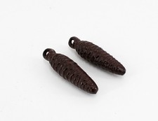 2 alte Zapfengewichte mit Pendel 324g 333g Uhrengewicht Kukucksuhr H12 cm