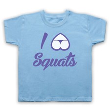 DAMEN GYM WEAR FITNESS I LOVE KNIEBEUGEN TRAINING TRAINING KINDER KINDER T-SHIRT