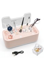 500ML Ultraschallreiniger, 3 Reinigungsmodi, Korb, Brillen, Schmuck Etc. (Rosa)