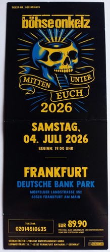 Böhse onkelz hardcoverticket - onkelz,