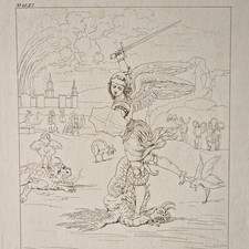 RAPHAEL, Erzengel Michael, Radierung, J. Muzel, aqua f.