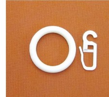 Gardinenringe weiß 27mm mit Haken Gardinenhaken Faltenlegehaken Überklipshaken