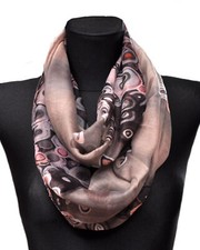 LoopSchal Seide Seidentuch Halstuch Tuch Schlauchschal Damen  Blumen