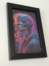 Totenkopf  - Skull - Terminator - schwarzer Rahmen - Bild/ Druck (R5A)