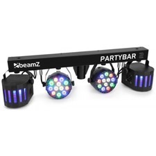 BeamZ PartyBar2 LED Lichtanlage komplett mit Stativ 2 x PAR + 2 x Derby DMX IR