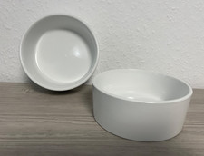 2 Zwei Napf Näpfe Futterschale Hundenapf Katzennapf weiß Keramik