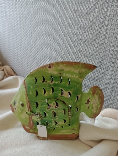 Fisch windlicht metall gruen - fisch,