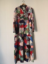 Original 70er Vintage langer Mantel Patchwork Folk U.S.A Handmade Hippie Psychedel❤ 