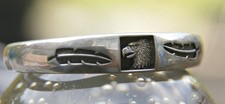 Indianerschmuck Navajo Armreif Adler, Silber 925