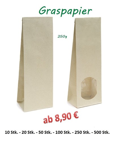 Graspapierbeutel 250g - ,