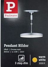 LED Pendel Paulmann 967.90 URail Hildor 850lm, 15W, 3000K, dimm, Chrom/matt, Neu