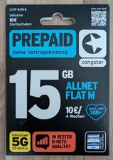 Congstar Prepaid SIM Karte mit