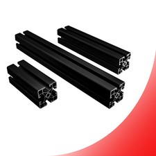 ALU Profil 40x40mm light Nut 8 Aluminium Systemprofil Typ I 100-2000mm schwarz  